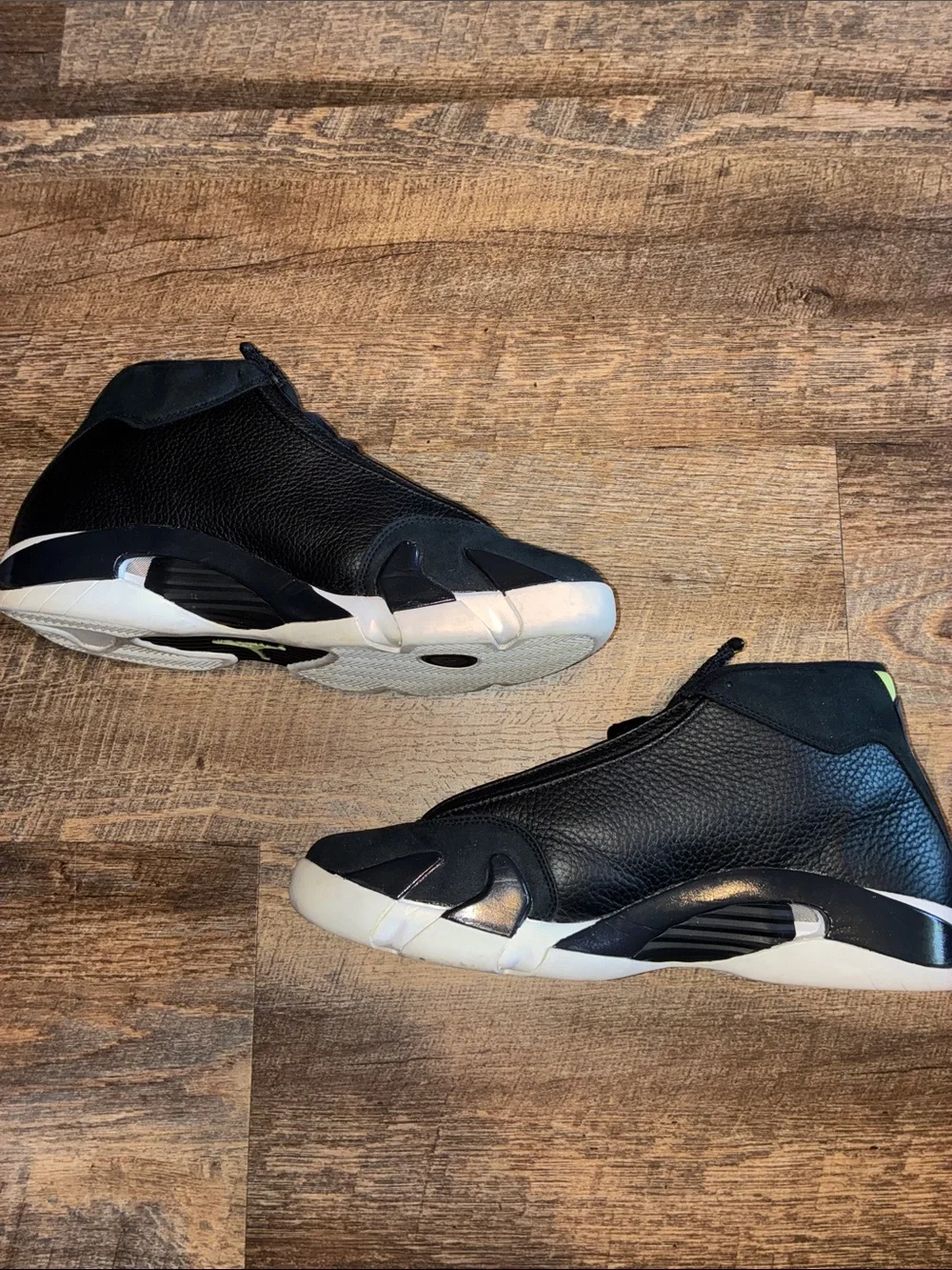 Jordan Black Sneakers with Lime Jumpman Accents